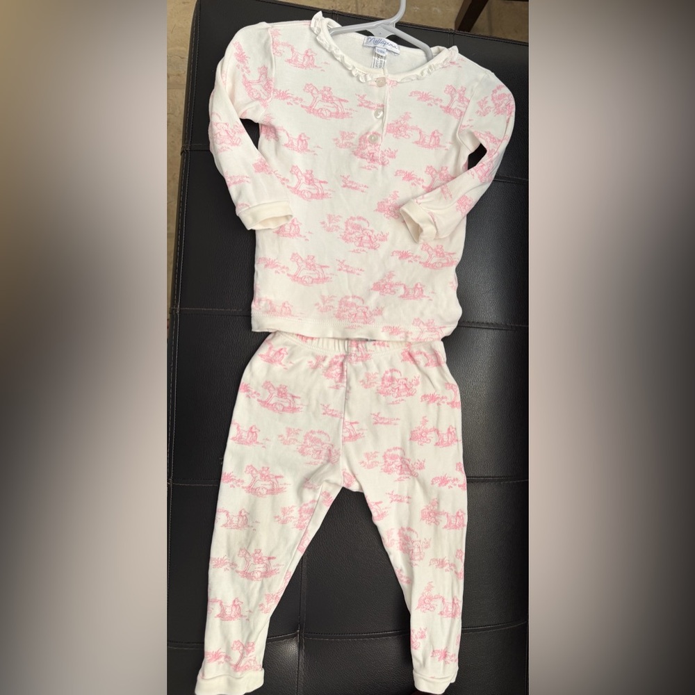 Nellapima 100% Prima Cotton Girls' Pink  Print Two-Piece Pajama Set